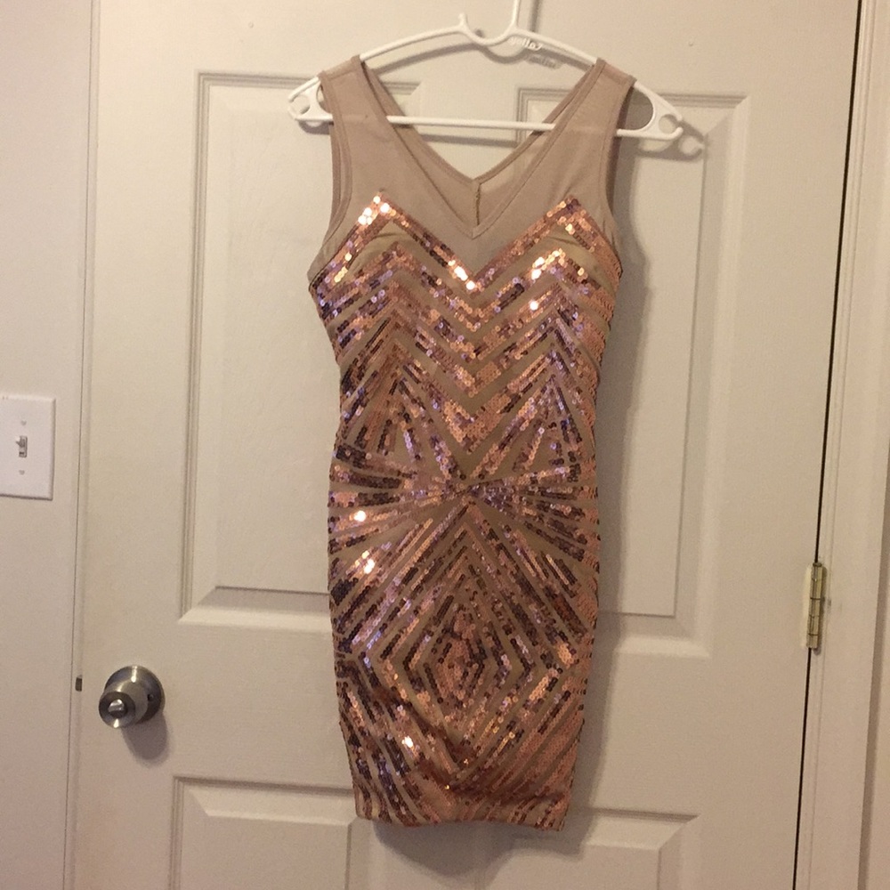 Cream colored sparkly dress